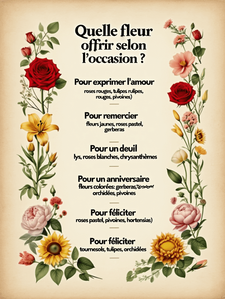 Quelle fleur pour quelle occasion