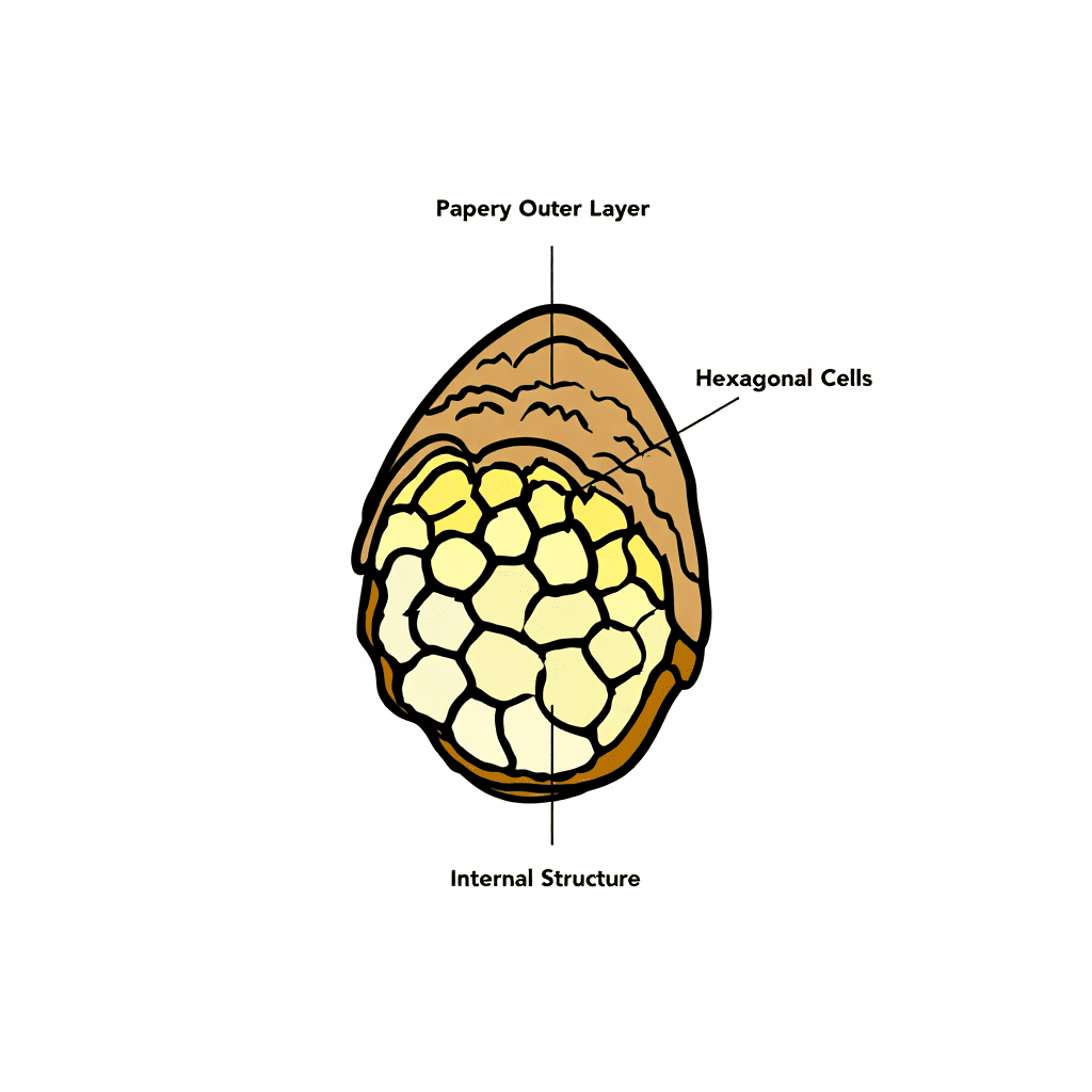 Coupe d'un nid de guepe