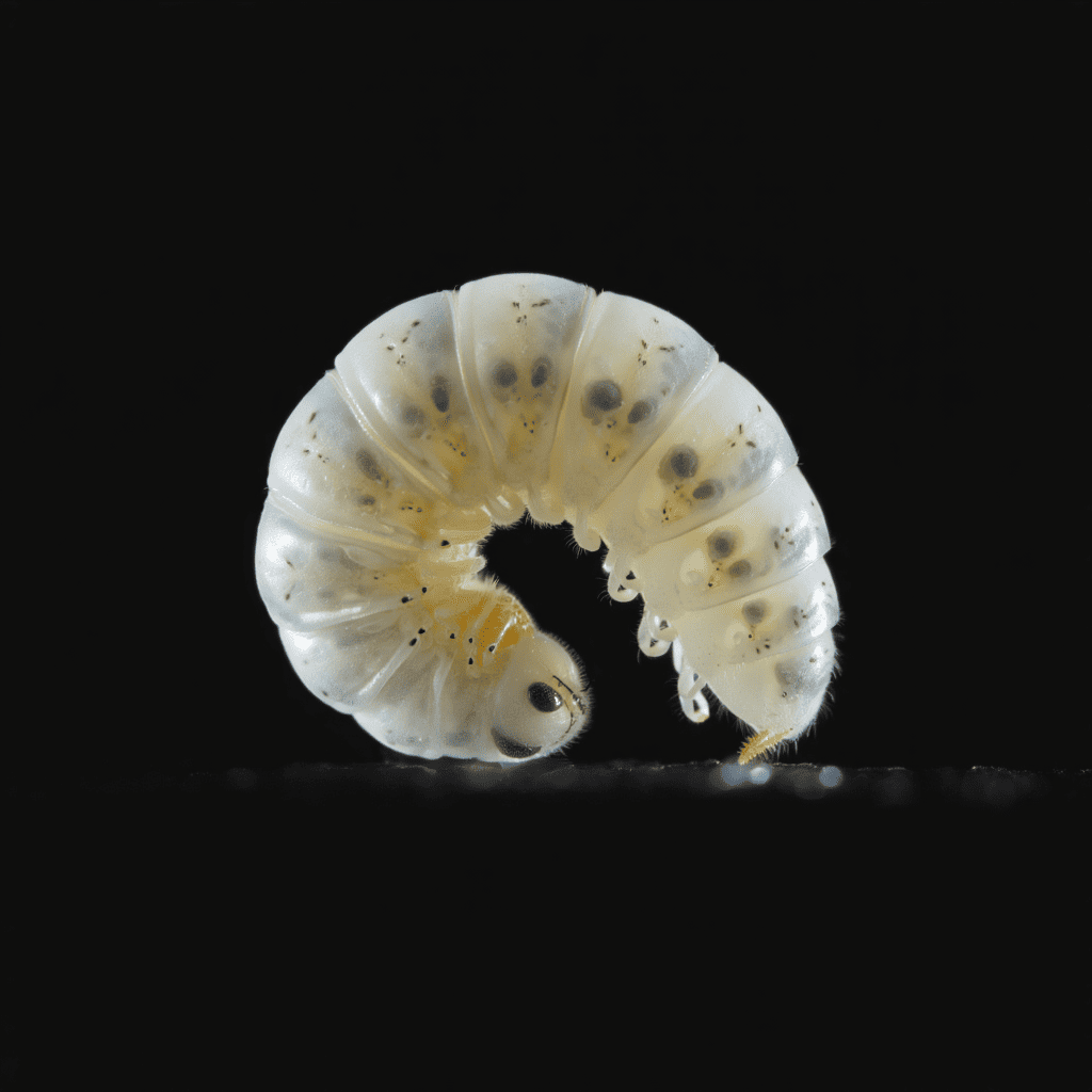 Gros plan de larve de guepe