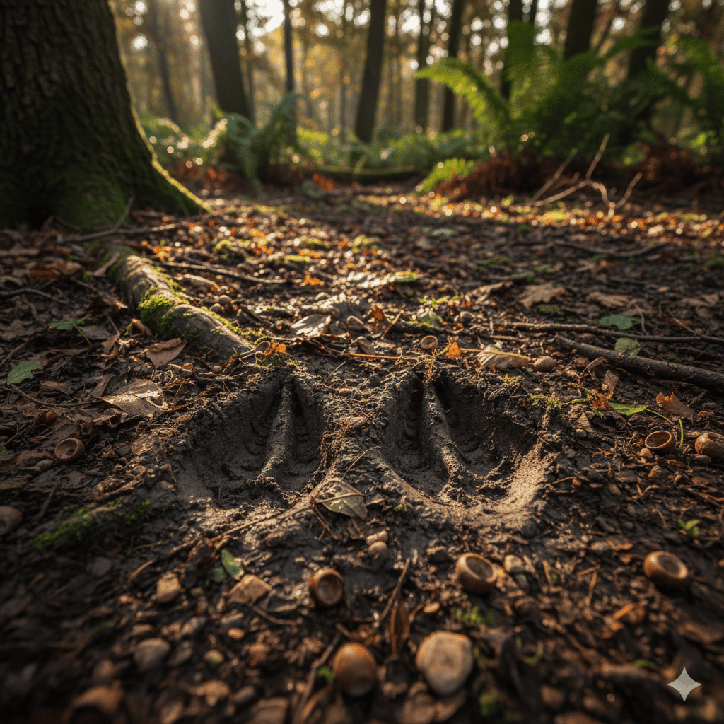 trace de sanglier dans la boue