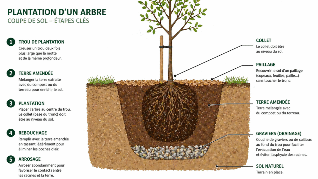 Comment planter un arbre fleur rose