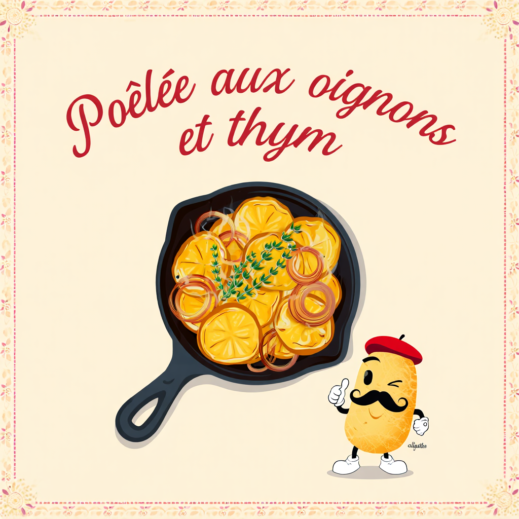Recette pomme de terre alouette : Poêlée aux oignons et thym