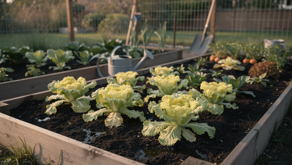 Potager amateur avec des endives