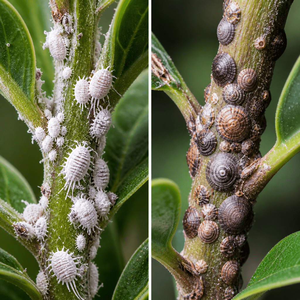 différence entre cochenille farineuse et cochenille à carapace