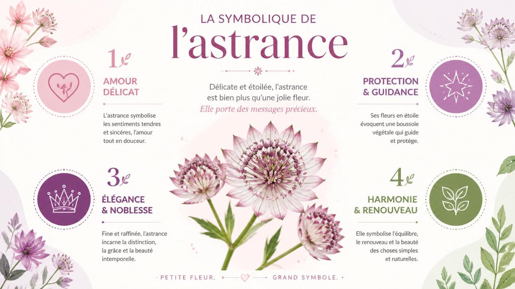 découvrez la signification de l’astrance, une fleur aux multiples symboliques et ses bienfaits.