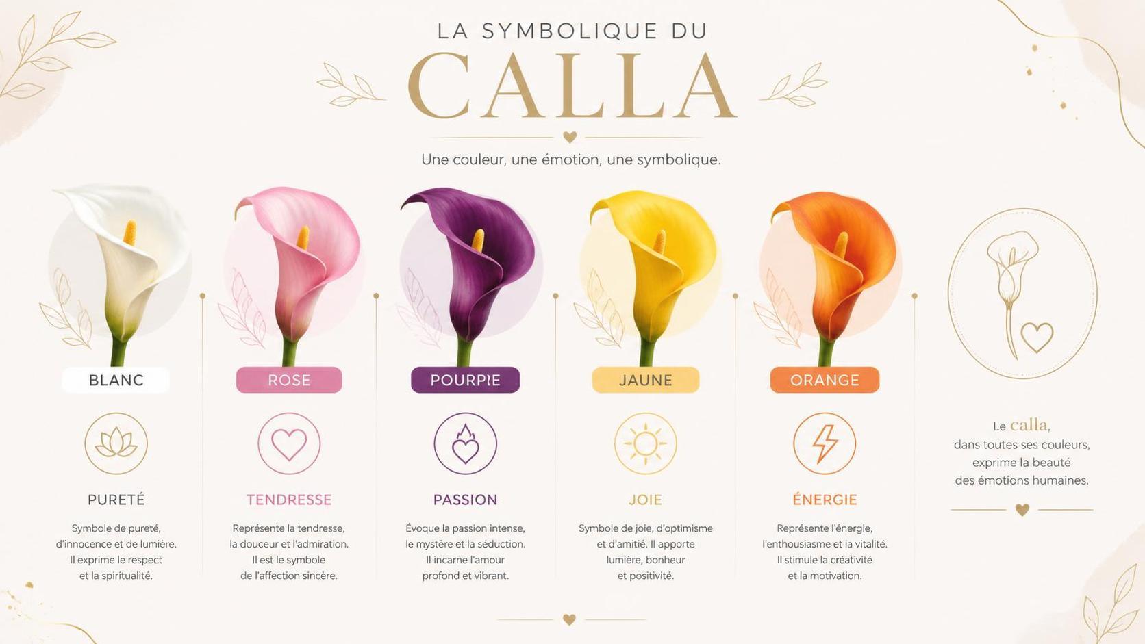 découvrez la signification du calla, une fleur élégante symbolisant la pureté, la beauté et la passion dans différentes cultures.