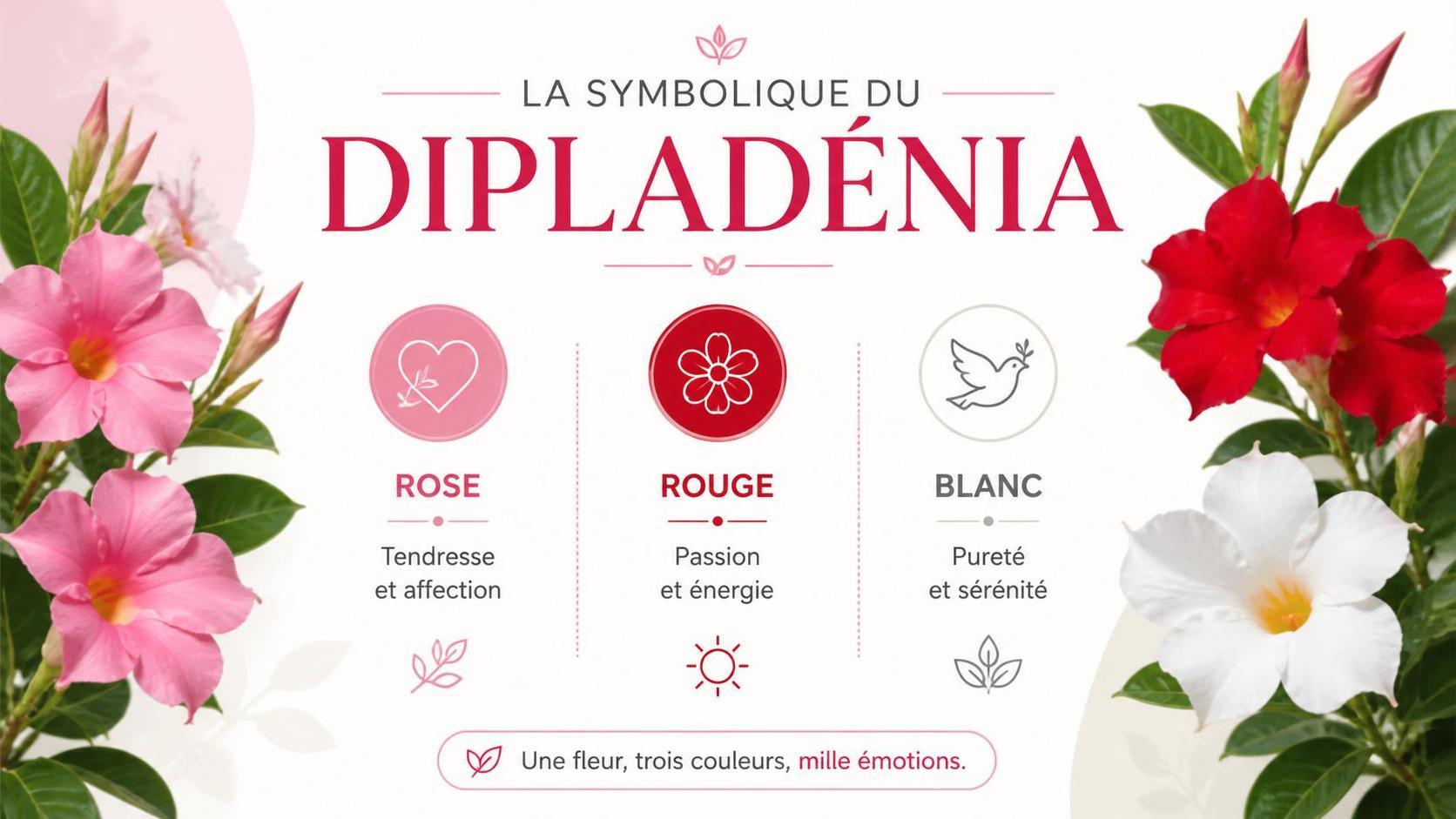 découvrez la signification du dipladénia, une plante aux fleurs colorées symbolisant la beauté et la joie, idéale pour embellir vos espaces.