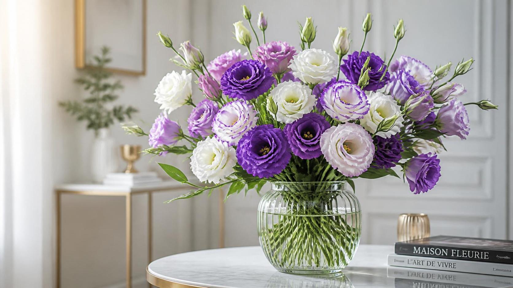 découvrez la signification spirituelle de l'eustoma, une fleur symbole de paix, d'amour sincÚre et d'élégance.