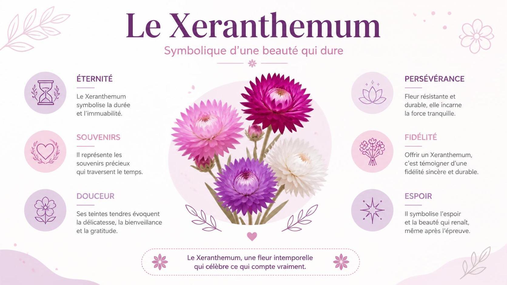découvrez la signification spirituelle du xeranthemum, une fleur aux symboles profonds et mystérieux, et explorez son influence dans la culture et la spiritualité.