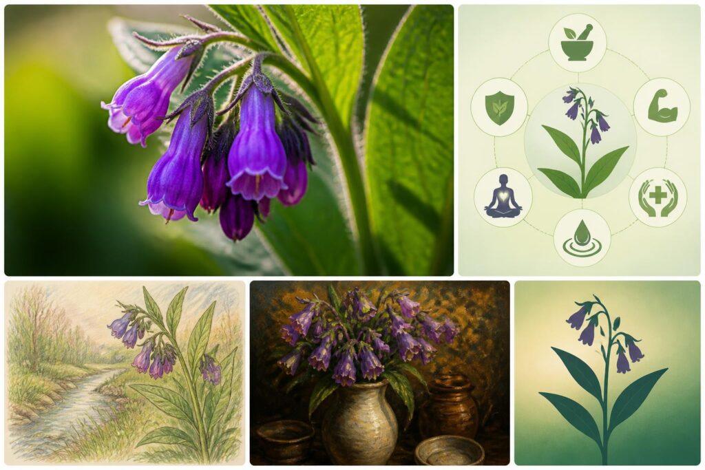 découvrez la symbolique de la consoude, plante aux multiples vertus et significations dans différentes cultures, utilisée en médecine traditionnelle et jardinage.