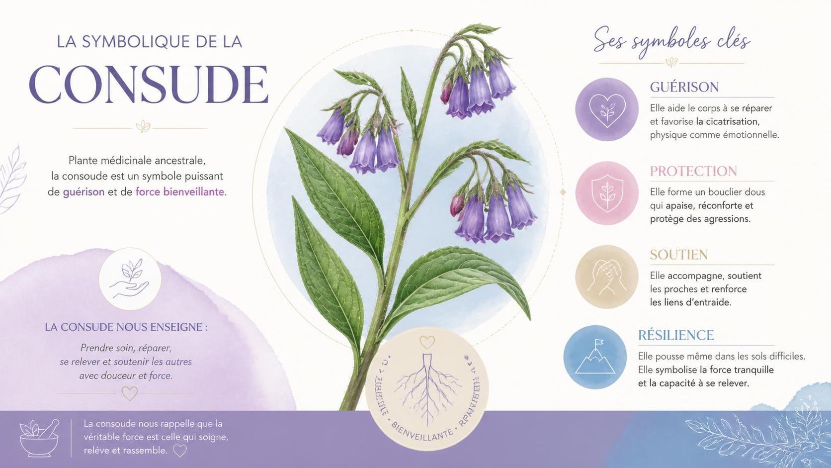 découvrez la signification et la symbolique de la consoude, une plante aux multiples vertus et usages traditionnels dans la culture et la médecine naturelle.
