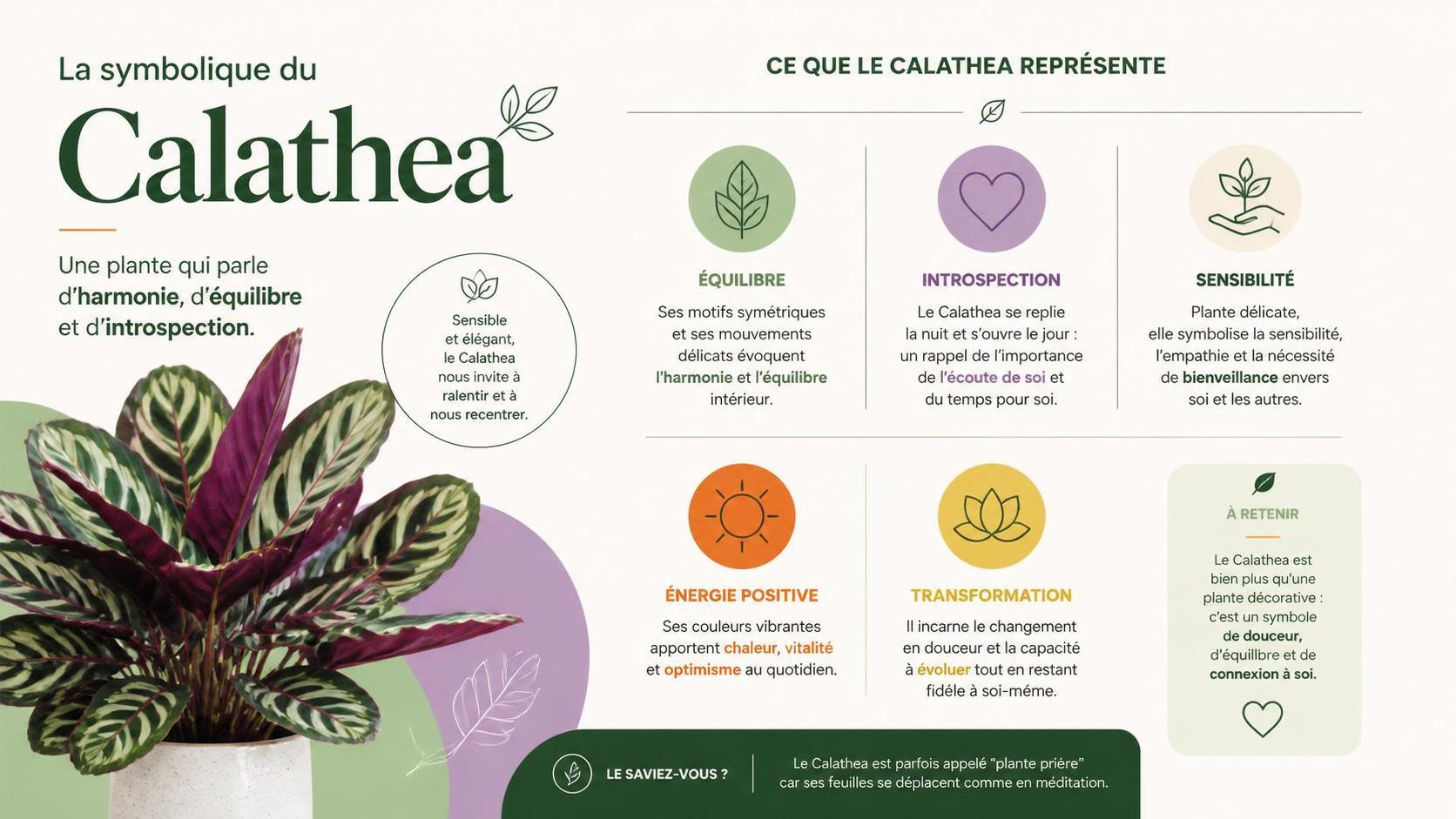 découvrez la symbolique du calathea, une plante aux feuilles décoratives qui incarne le secret, la protection et l'harmonie dans votre intérieur.