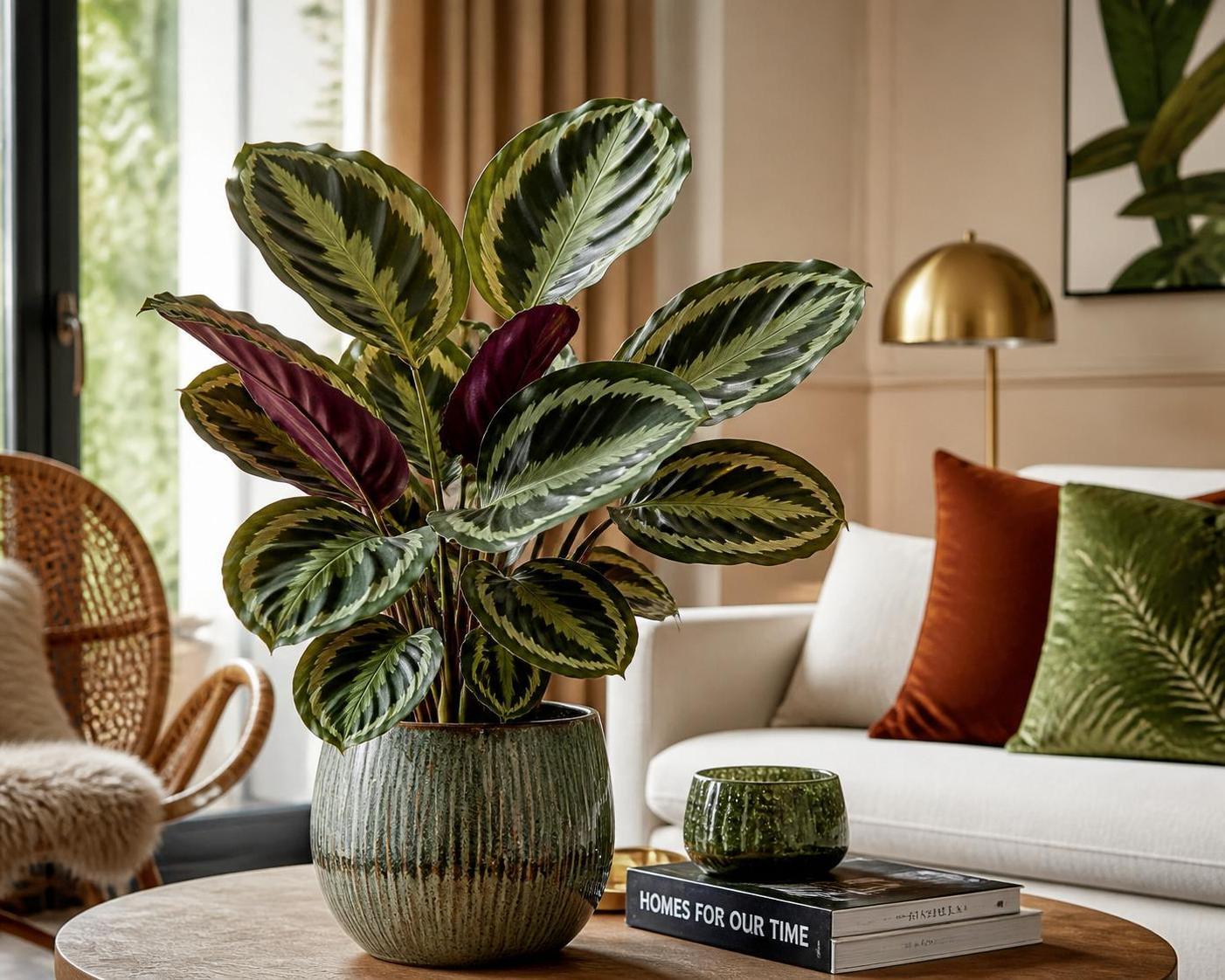 découvrez la symbolique du calathea, une plante aux feuilles décoratives, symbole de protection et de positivité dans votre intérieur.