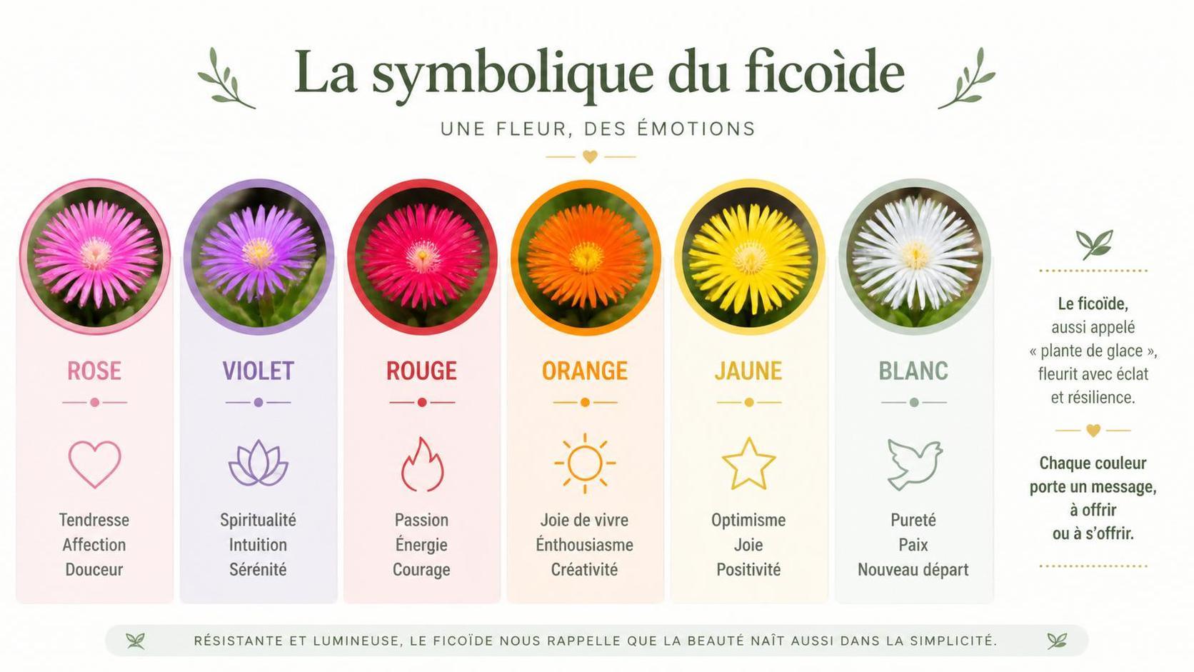 découvrez la symbolique du ficoïde, une plante aux significations uniques et fascinantes, et apprenez comment elle s'invite dans la culture et le langage des fleurs.