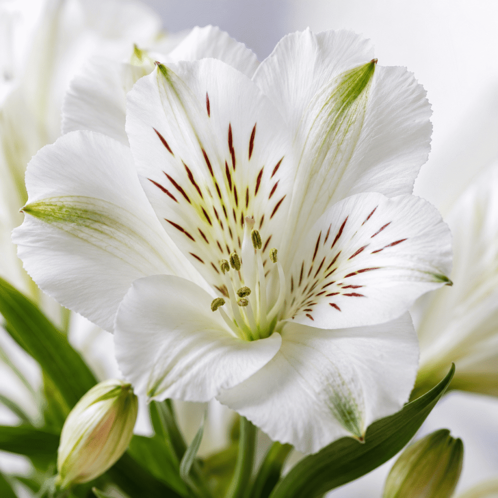 Alstroemeria blanc représentant pureté et respect