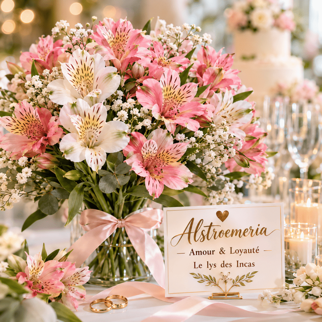 Composition florale d’alstroemeria pour mariage