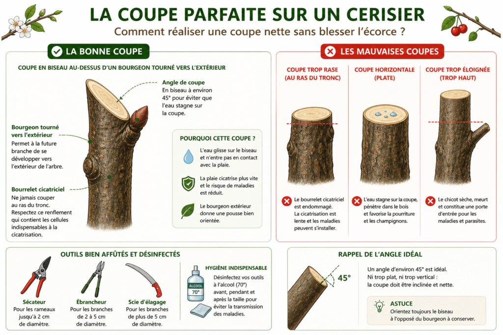 coupe parfaite branche de cerisier