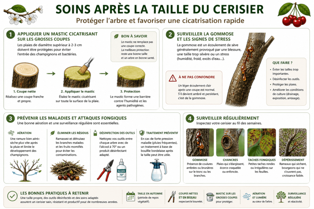 soin sur cerisier apres la taille