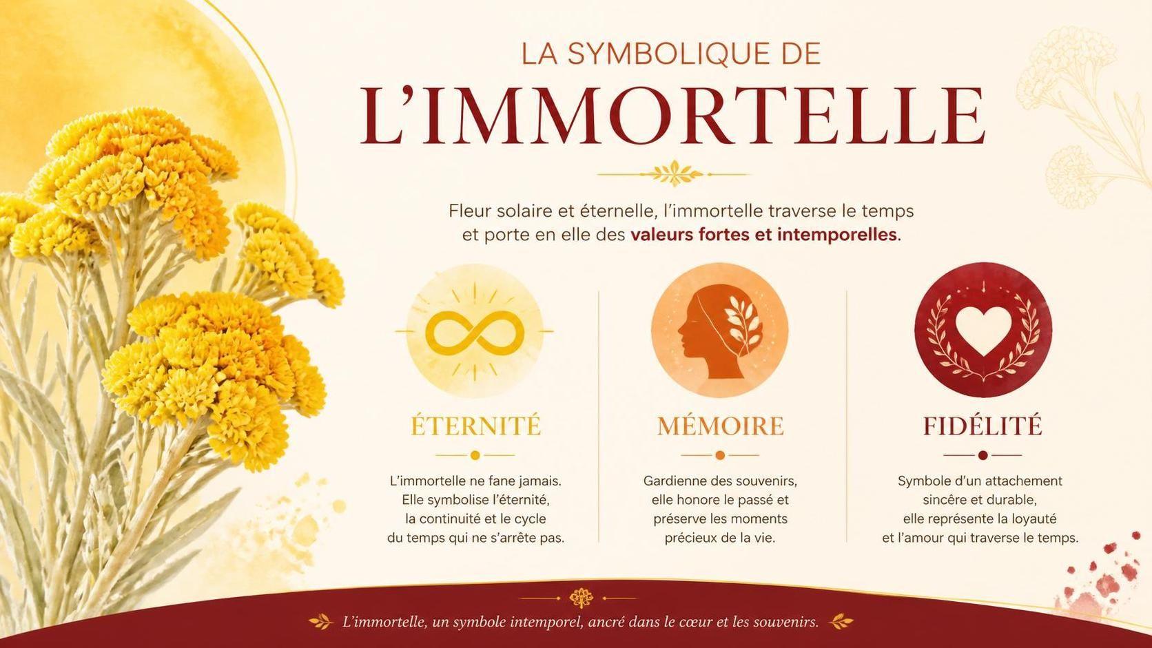 découvrez la signification de l’immortelle, sa symbolique et ses bienfaits, ainsi que pourquoi cette fleur est appréciée pour son pouvoir durable et ses vertus uniques.