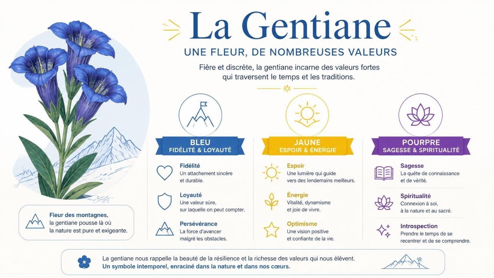 découvrez la signification de la gentiane, ses origines, ses symboles et ses bienfaits dans la culture et la médecine traditionnelle.
