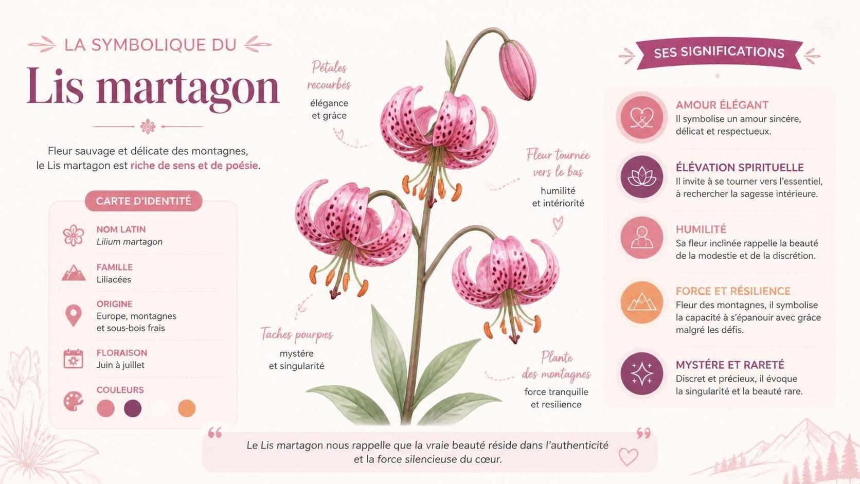 découvrez la signification du lis martagon, une fleur élégante aux multiples symboliques, et apprenez-en plus sur son histoire et ses vertus.