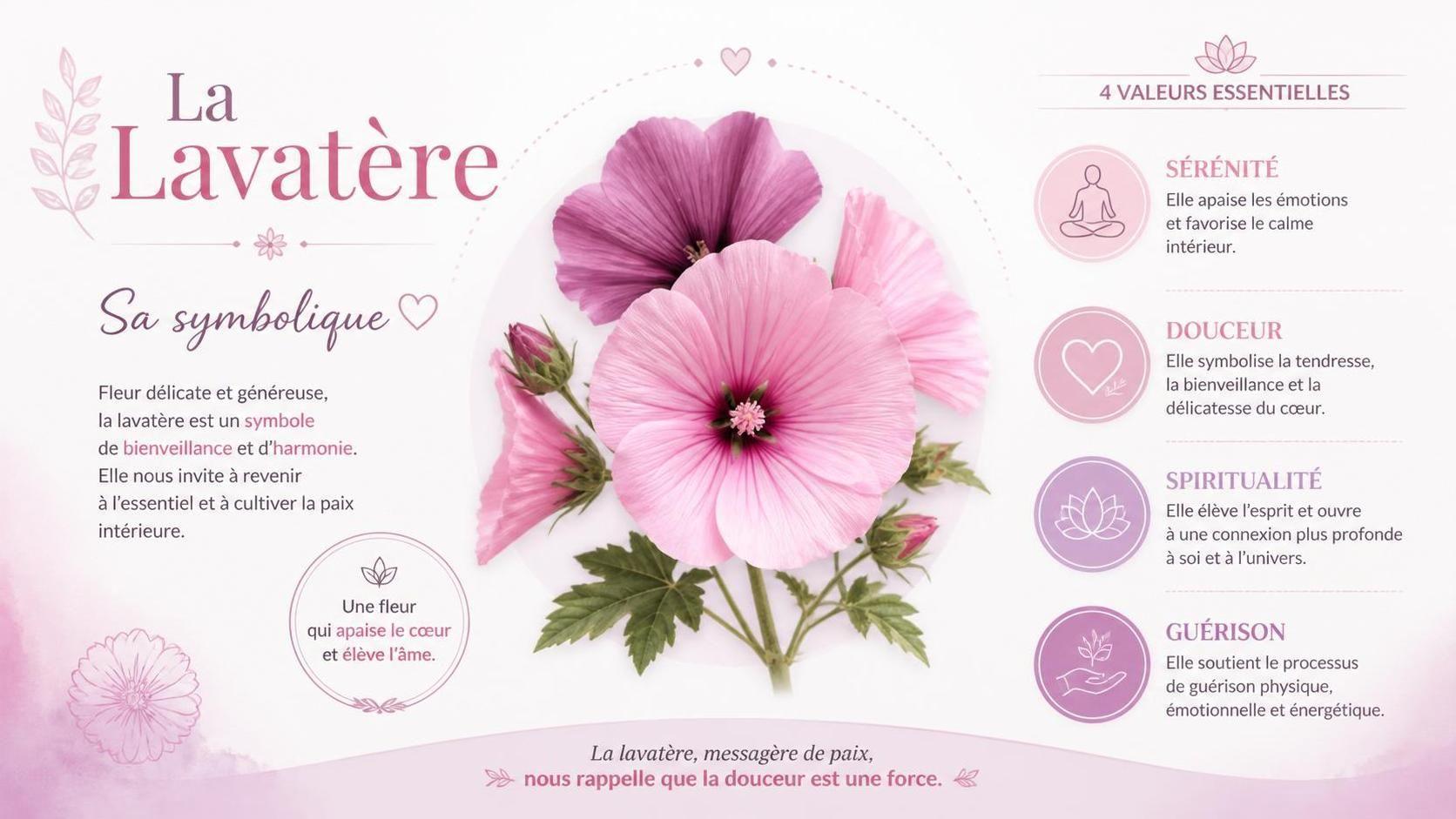 découvrez la signification spirituelle de la lavatère, une fleur porteuse de symboles profonds et d'énergies bienfaisantes dans différentes traditions.