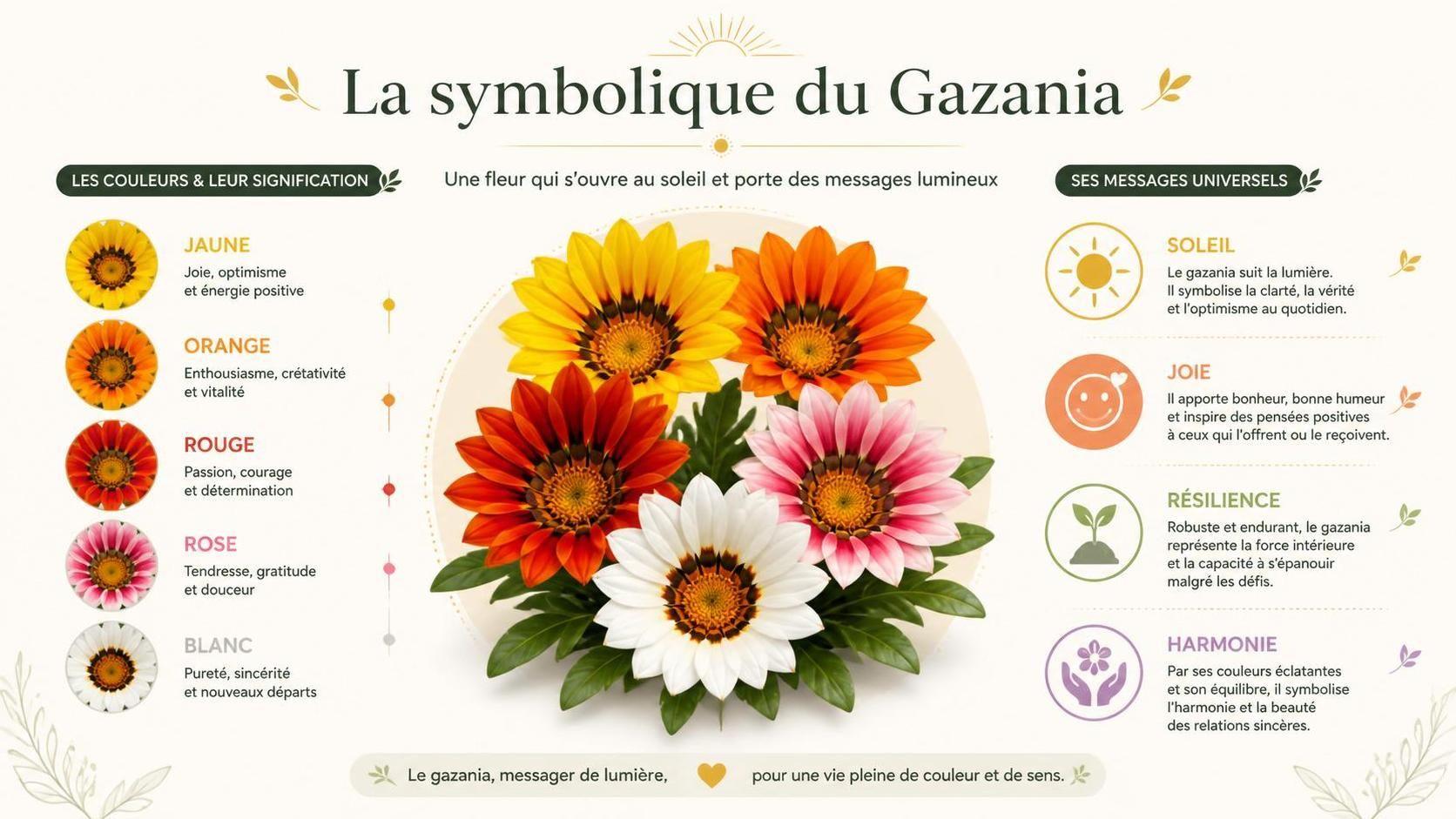 découvrez la signification spirituelle du gazania, une fleur riche en symboles et en messages d'énergie positive et de vitalité.