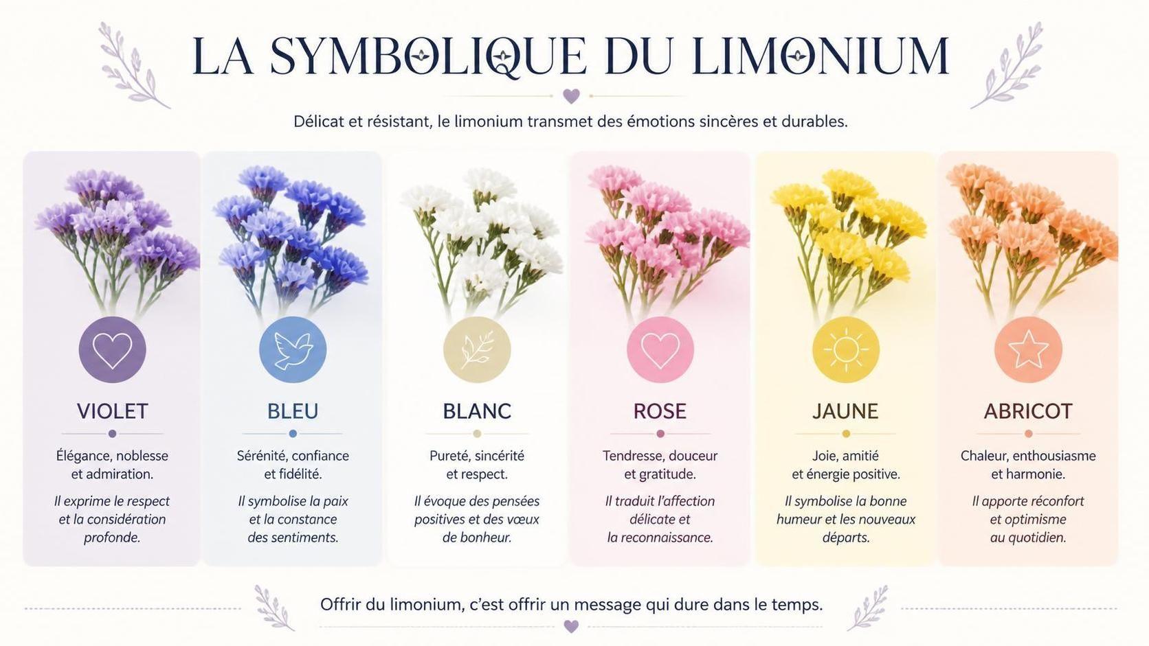 découvrez la symbolique du limonium, une plante pleine de significations et de symboles, utilisée pour exprimer des sentiments et des messages dans le langage des fleurs.