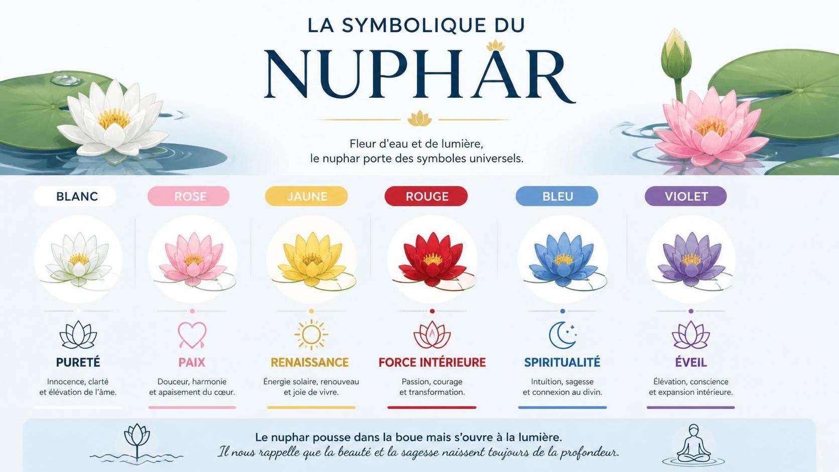 découvrez la signification profonde et la symbolique du nuphar, une plante aquatique chargée de sens dans différentes cultures et traditions.