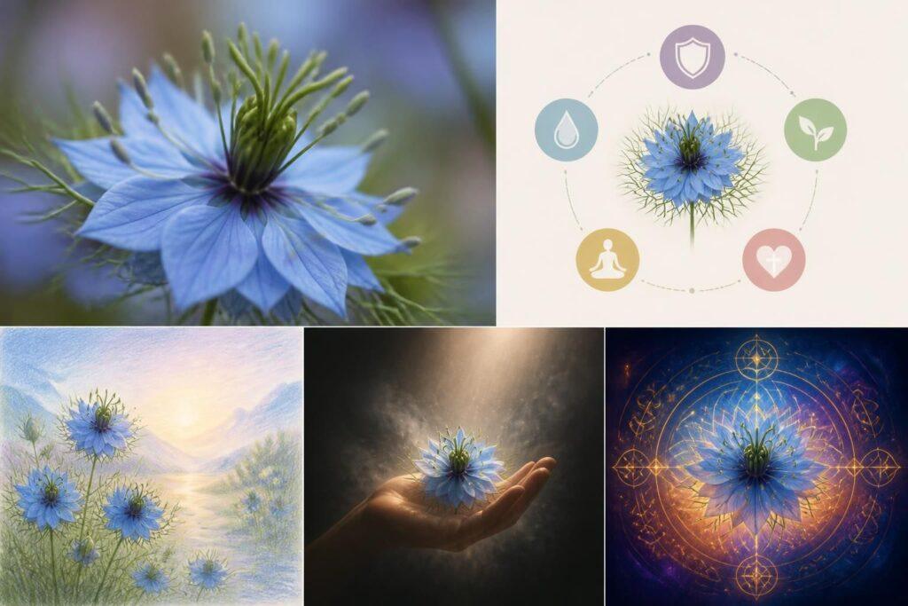 découvrez la symbolique spirituelle de la nigelle, une plante riche en significations mystiques et en vertus protectrices dans diverses traditions.