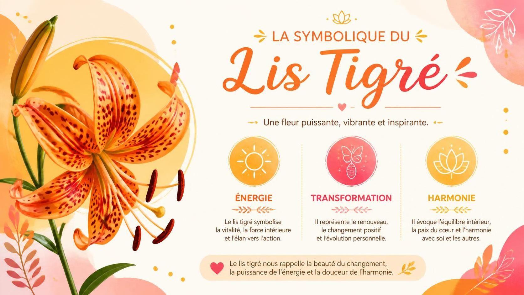 découvrez la signification profonde et la symbolique spirituelle du lis tigré, une fleur riche en mystères et en messages spirituels.