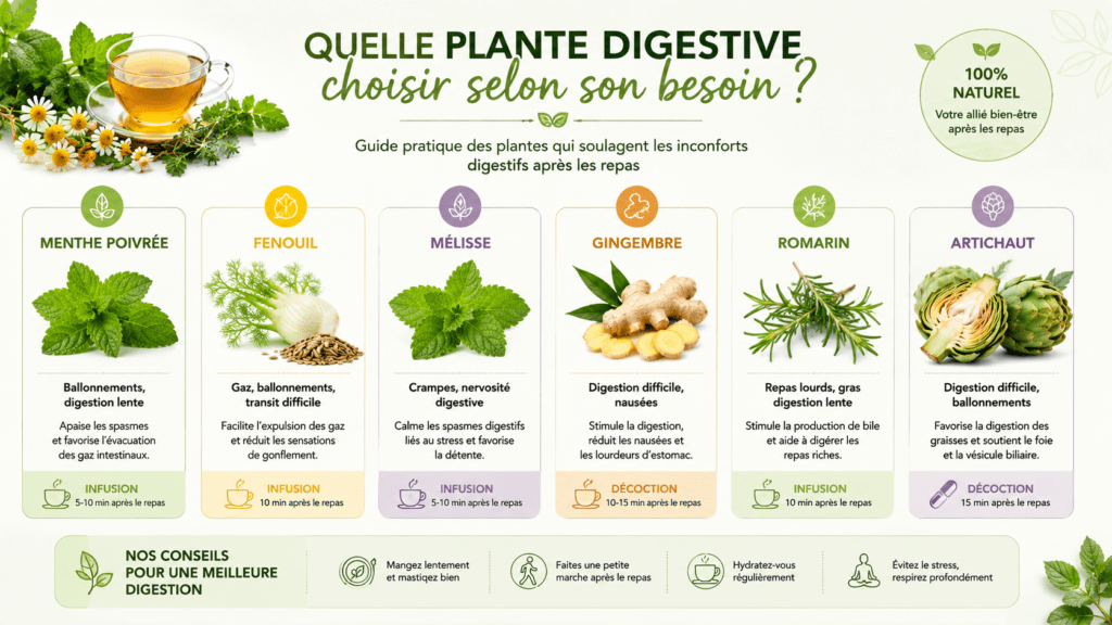 Quel plante digestive choisir selon son probleme