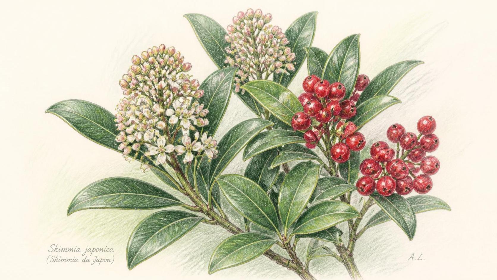 découvrez la signification et la symbolique du skimmia, un arbuste aux belles fleurs et baies, souvent associé à la protection et à la chance dans le jardin.